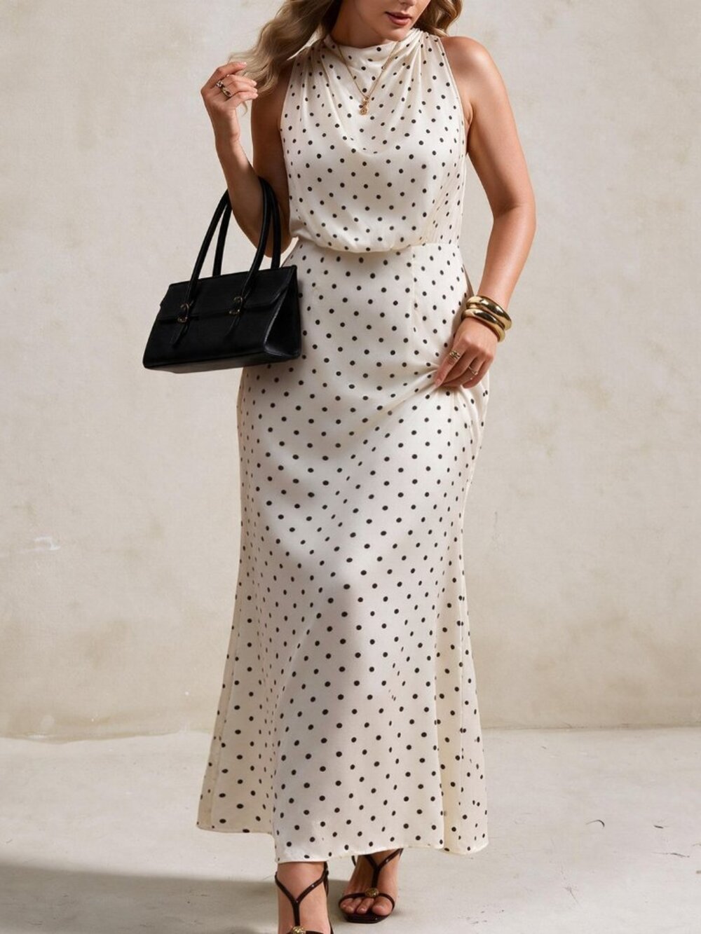 Multicolor Elegant Women's Plus Size Party Long Dress - Picture 6 of 7